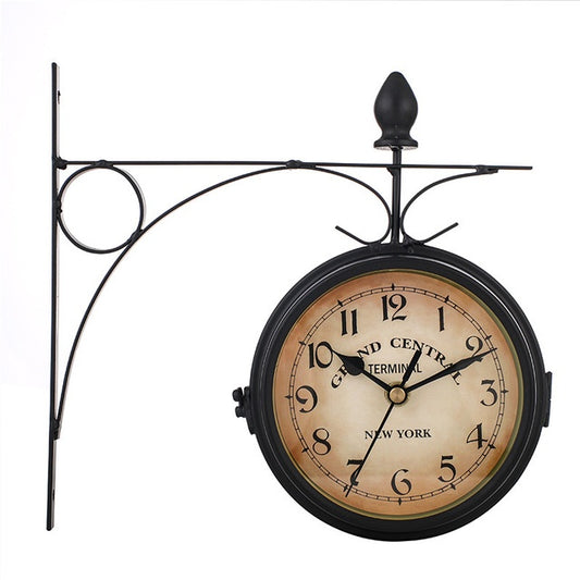European style clock iron wall mount clock