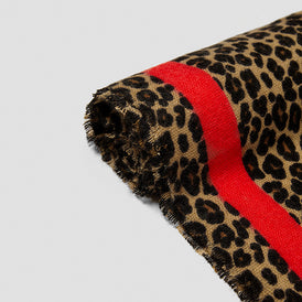 Festive Red Classic Leopard Pattern Scarf