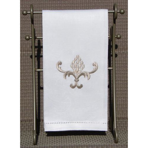 embroidered pineapple hand towel 18''x24'' / "alena" white / embroidered pineapple