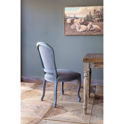 grey stripe dining chair - set of two
