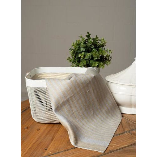 olivier tea towel natural / stone stripes