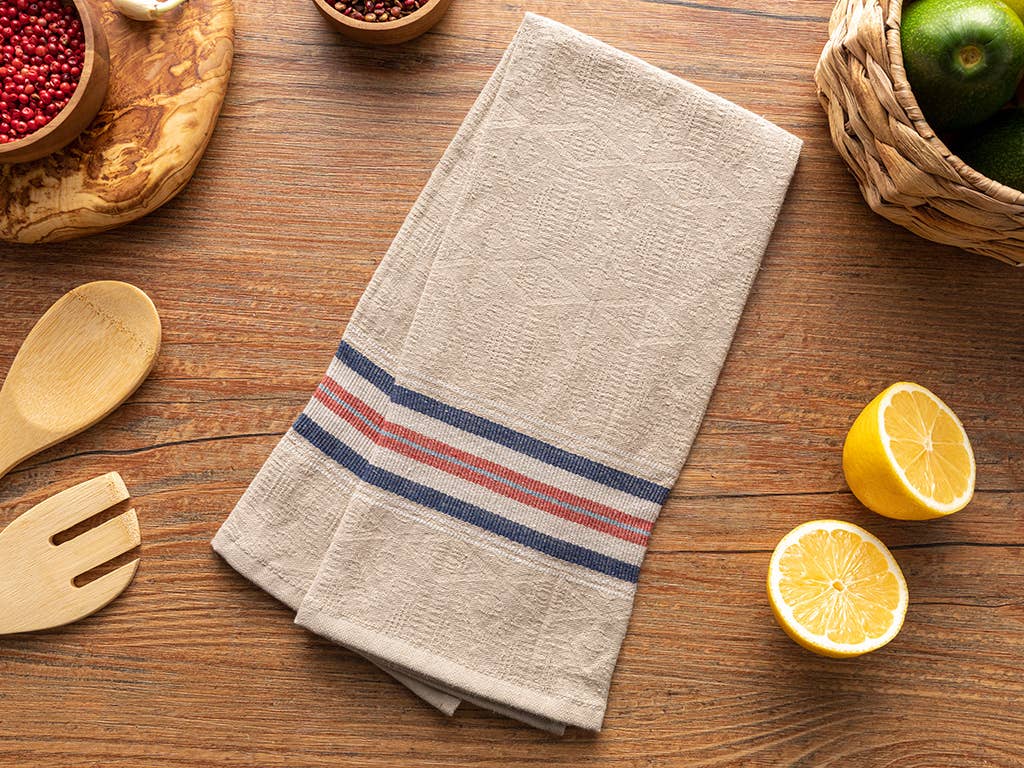beige cotton kitchen towel