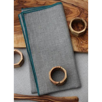 duet napkins (set of 4) 19''x19'' / natural with blue green