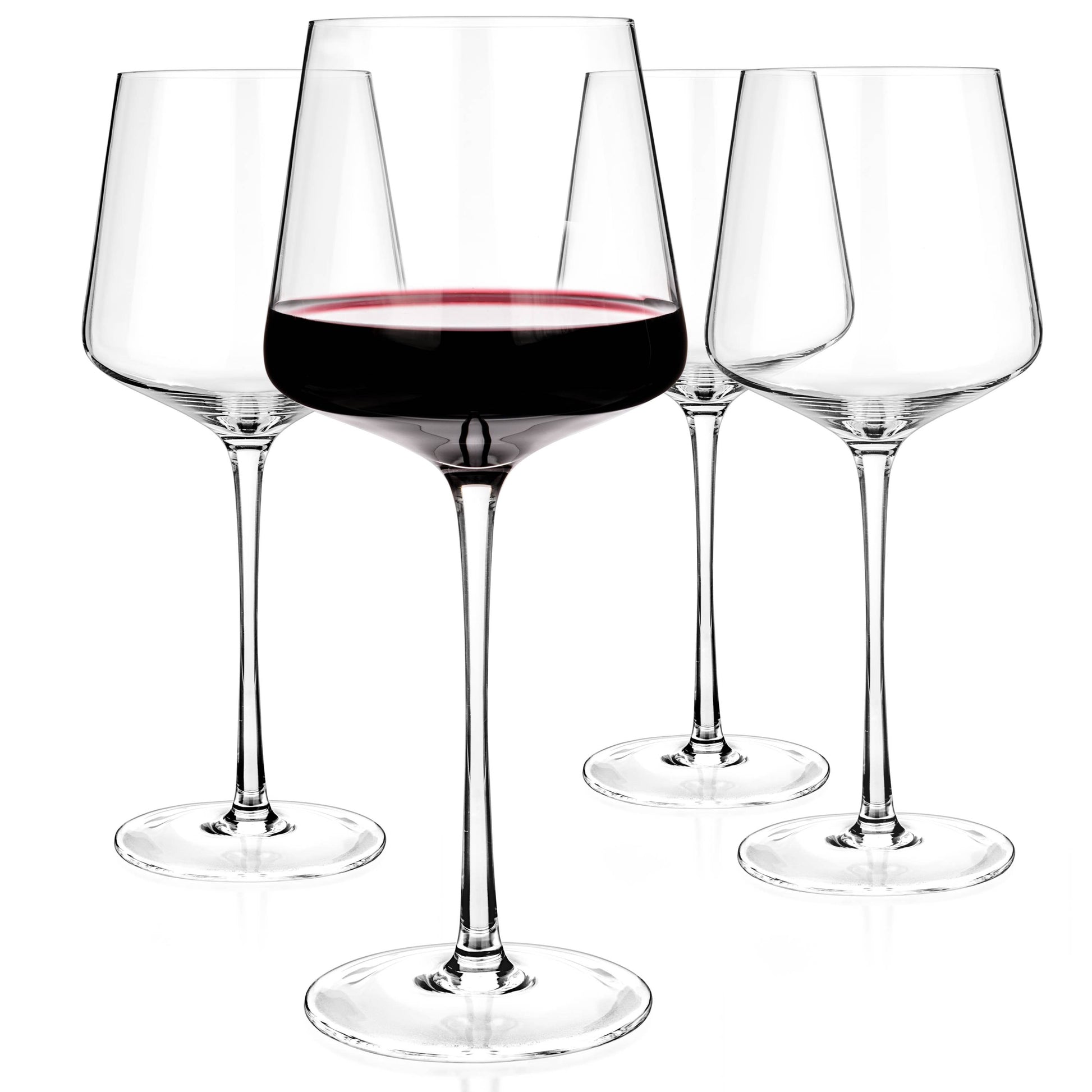 luxbe - wine crystal glasses set of 4/6, 20.5 oz large tall