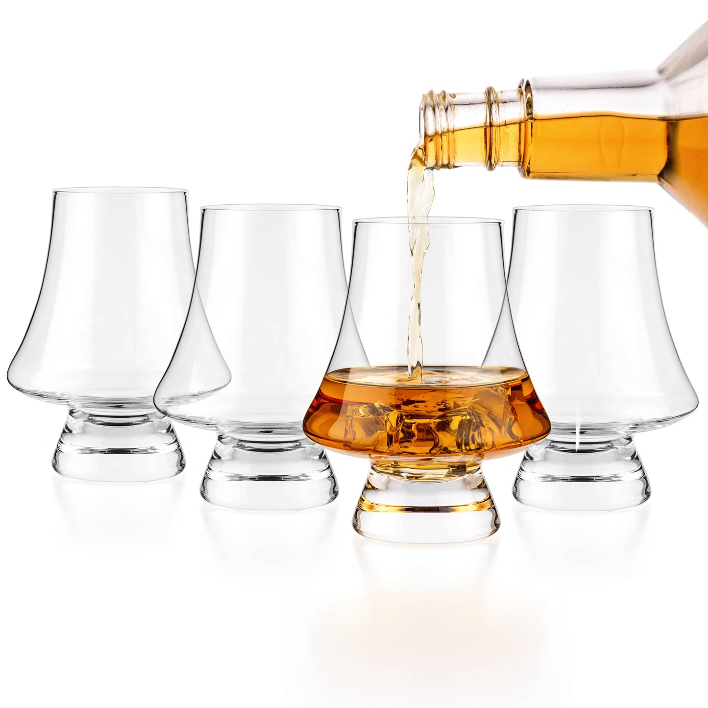 luxbe - bourbon & brandy crystal glasses shifters, set of 4