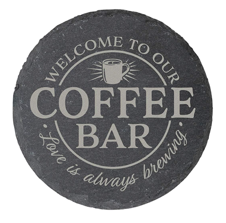 Coaster 4" Rd- 4 Pc Coffee Bar