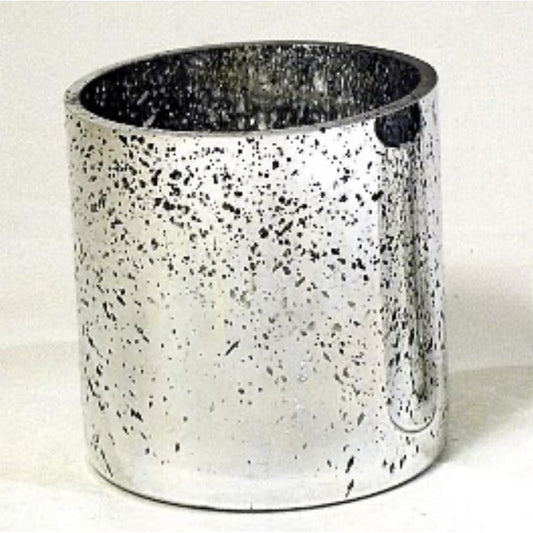 speckled silver vase - candle holder
