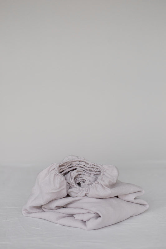 Linen Fitted Sheet in Cream