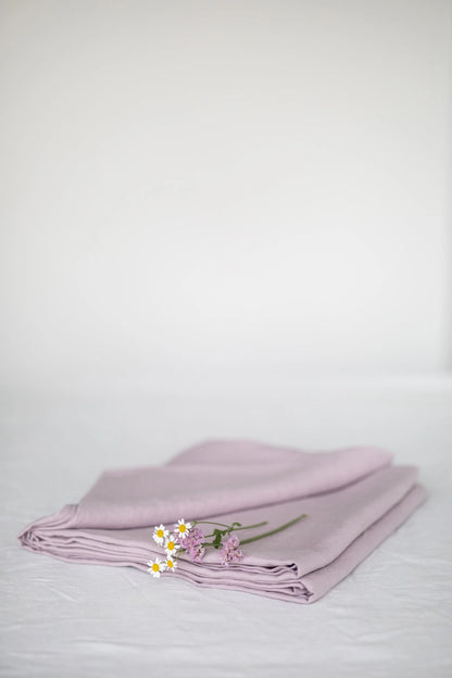 Linen Flat Sheet in Dusty Rose