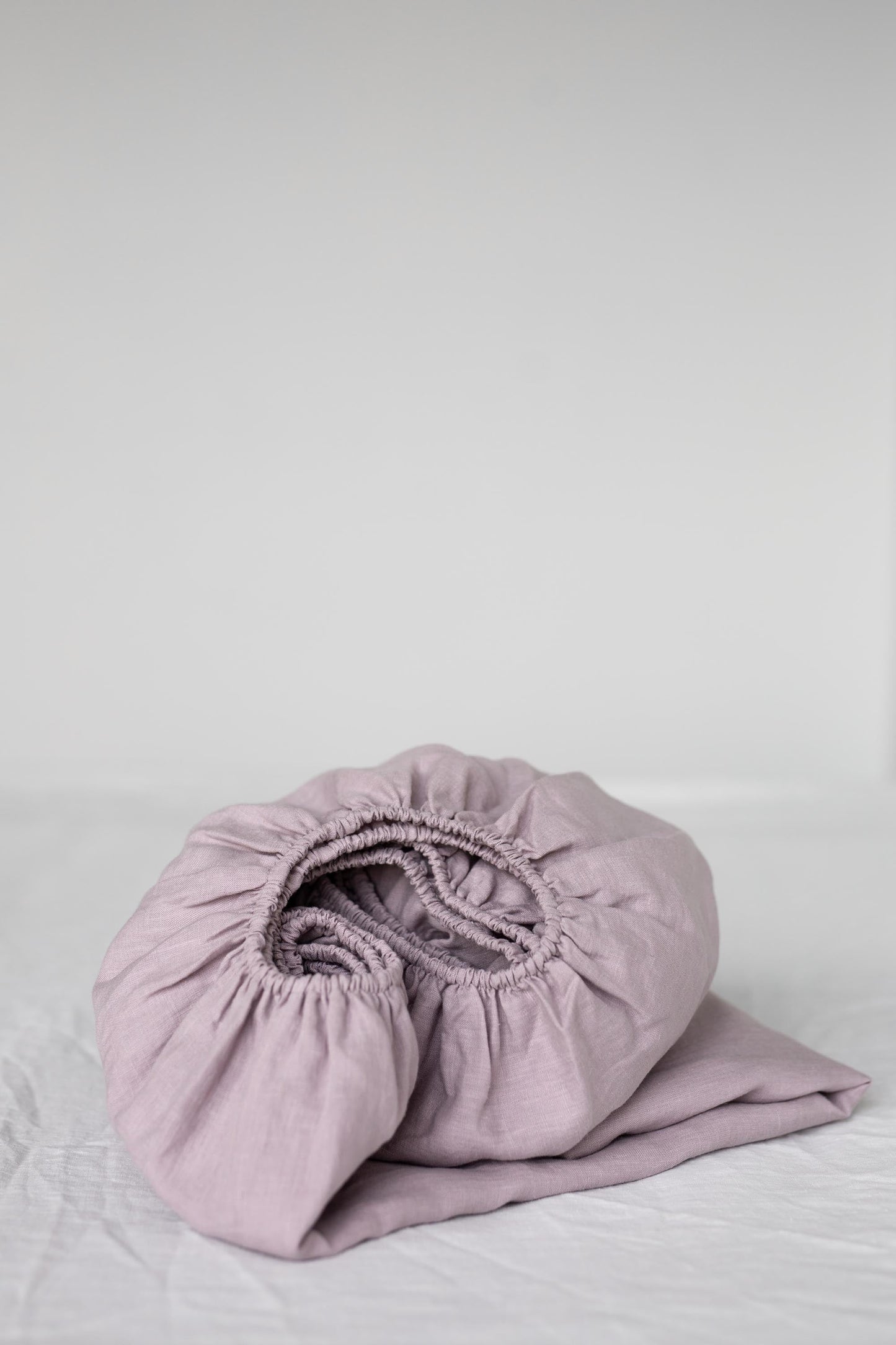 Linen Fitted Sheet in Dusty Rose