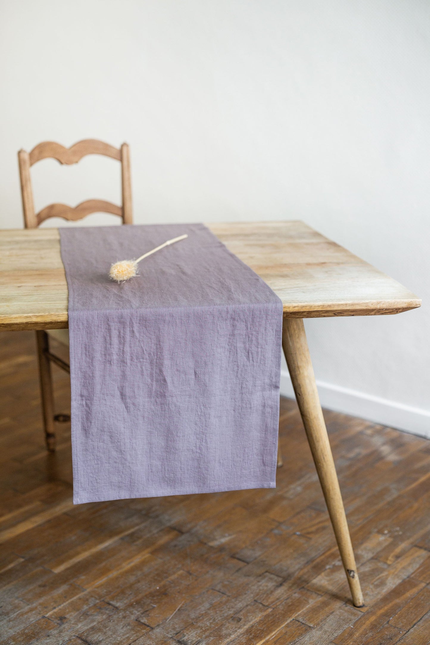 Linen Table Runner in Dusty Lavender