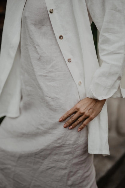 Linen Oversized Shirt Marrakesh White