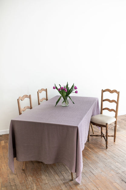 Linen Tablecloth in Dusty Lavender