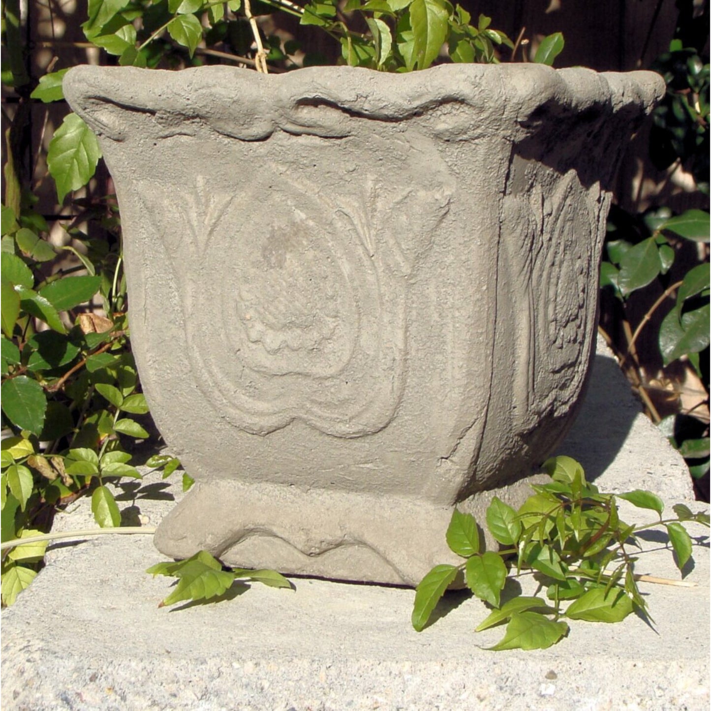 cast cement urn - small
