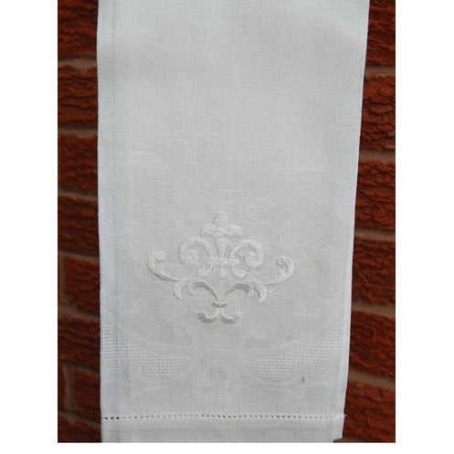 embroidered fleur de lis hand towel