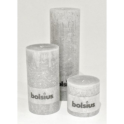 rustic pillar candle - medium - various colors grey