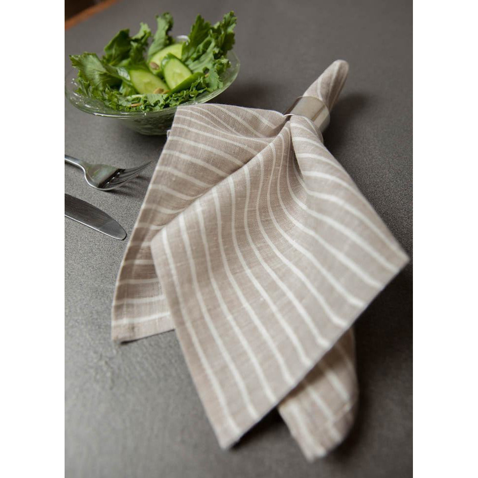 arman napkins (set of 4) 18''18'' / taupe with white stripes
