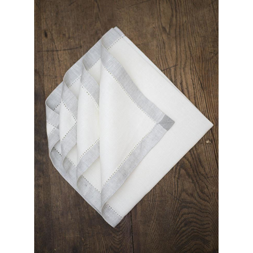 verona napkins (set of 4) 21''21'' / white with grey border