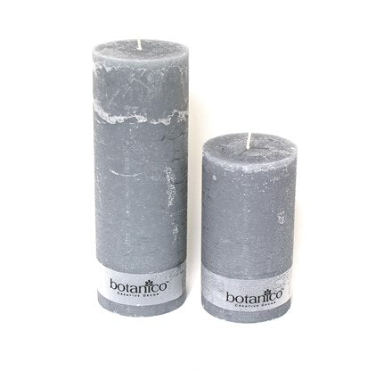 rustic pillar candle - small - various colors grey