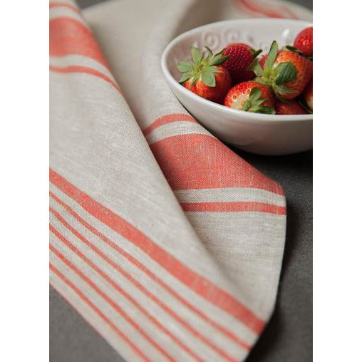 loire tea towel beige / orange stripes
