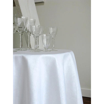 stockholm round tablecloth 120'' / white
