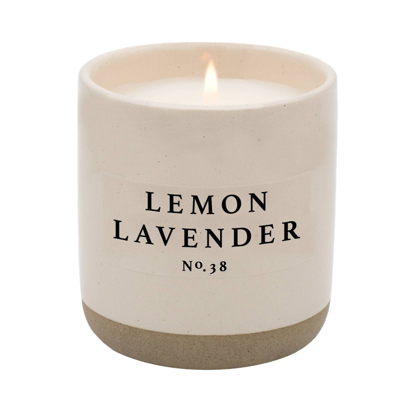 lemon lavender soy candle - cream stoneware jar - 12 oz