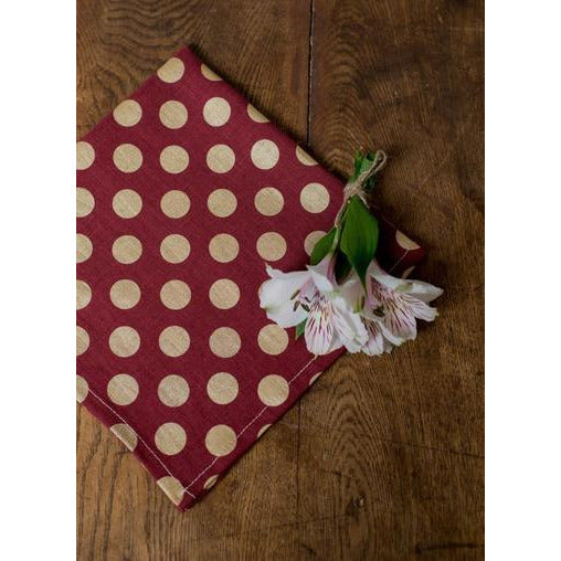 dots napkins (set of 4) 17''x17'' / rust with gold dots