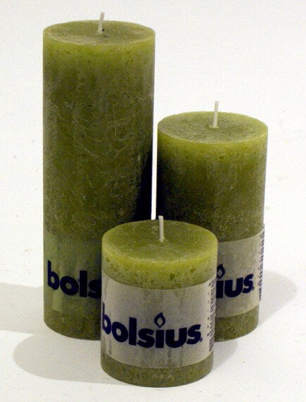 rustic candle - moss green