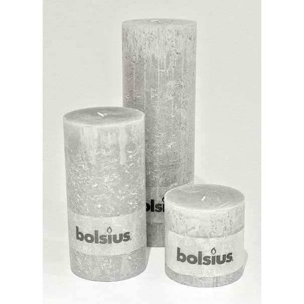 rustic pillar candle -  large - various colors grey
