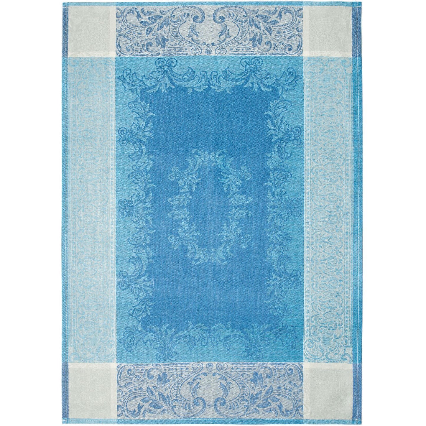majesty tea towel french blue / lagoon / white border