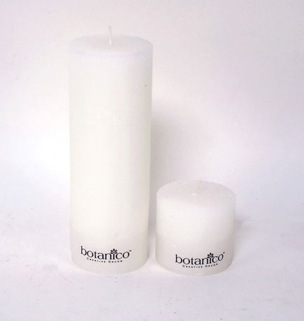 rustic pillar candle - small - various colors white