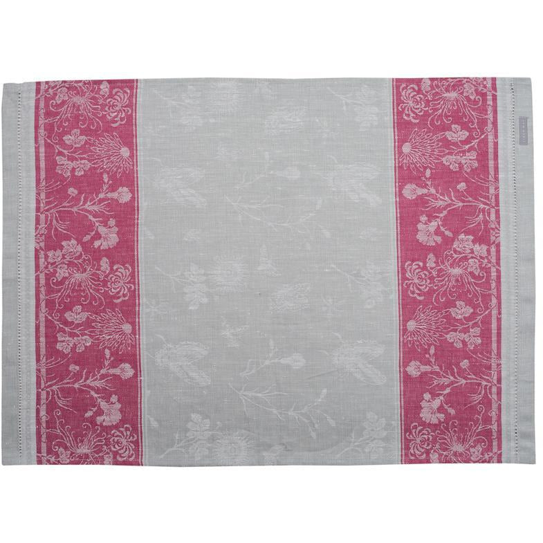 butterfly tea towel dove grey / orchid pink