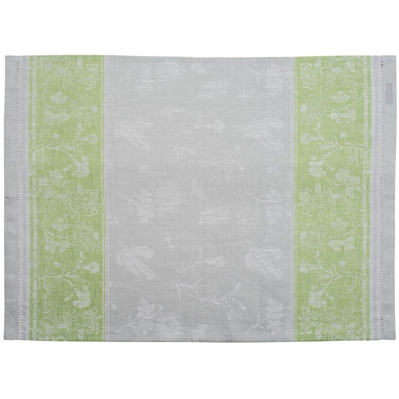 butterfly tea towel dove grey / spring green
