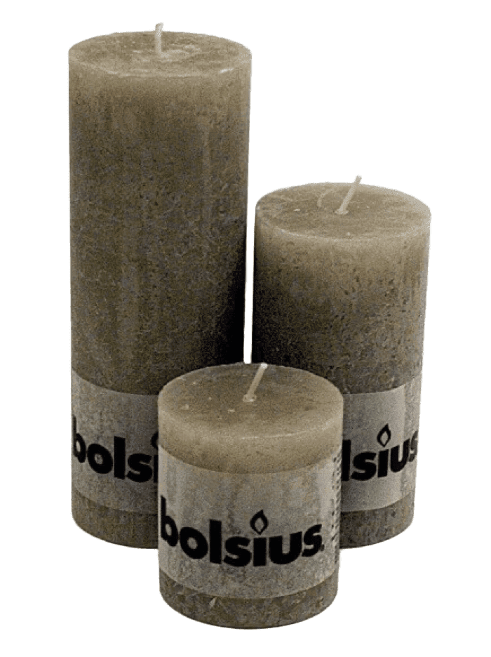 rustic candle - taupe