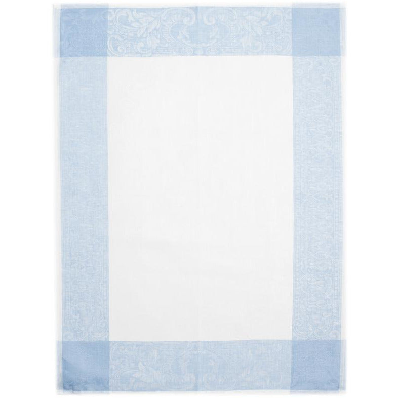 majesty tea towel white / blue border