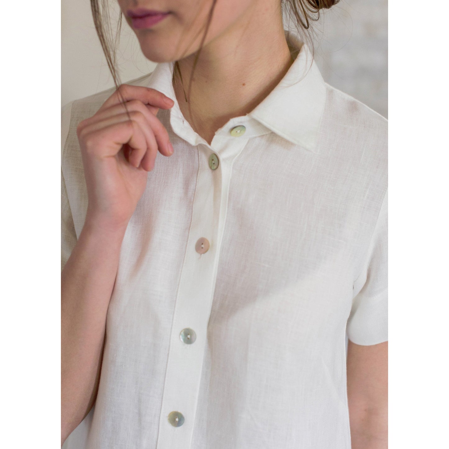 darina short sleeved shirt dress s/p / white