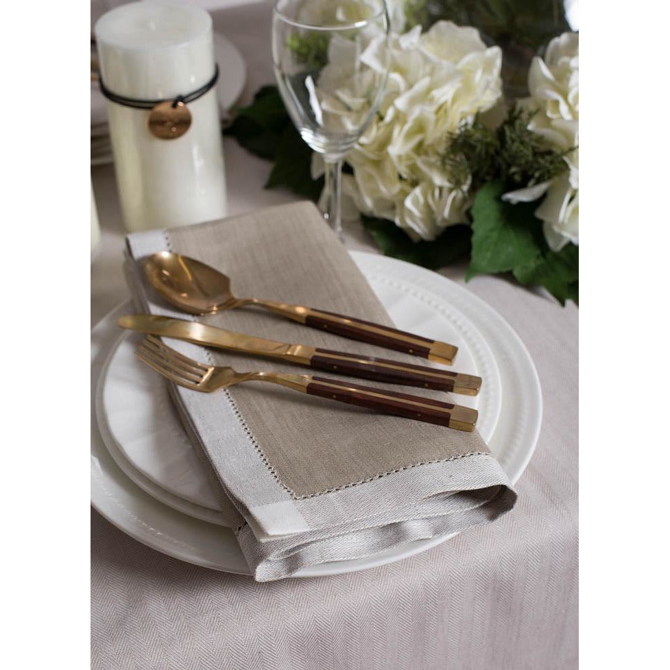 french melody napkins (set of 4) 18''x18'' / taupe with beige