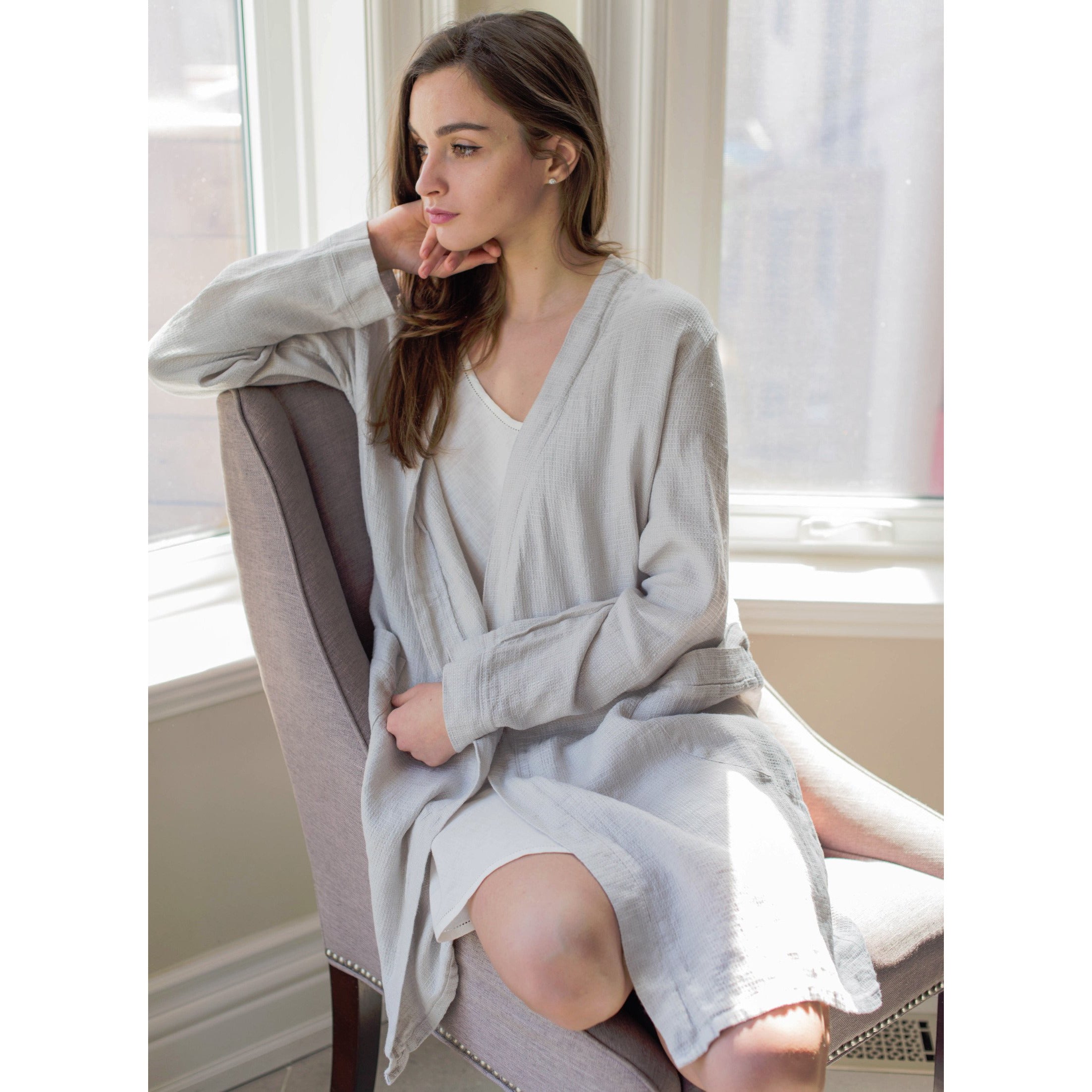 parisian bathrobe xl/tg / silver grey