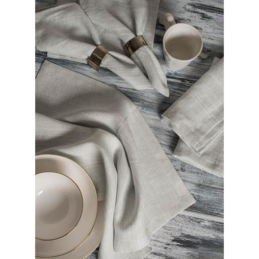 lina napkins (set of 4) 18''x18'' / pearl grey with white