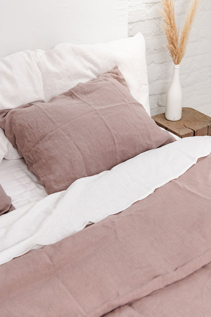 Linen Pillowcase in Rosy Brown