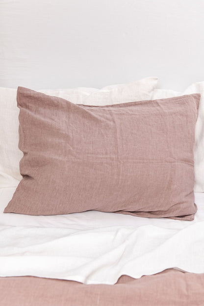 Linen Pillowcase in Rosy Brown