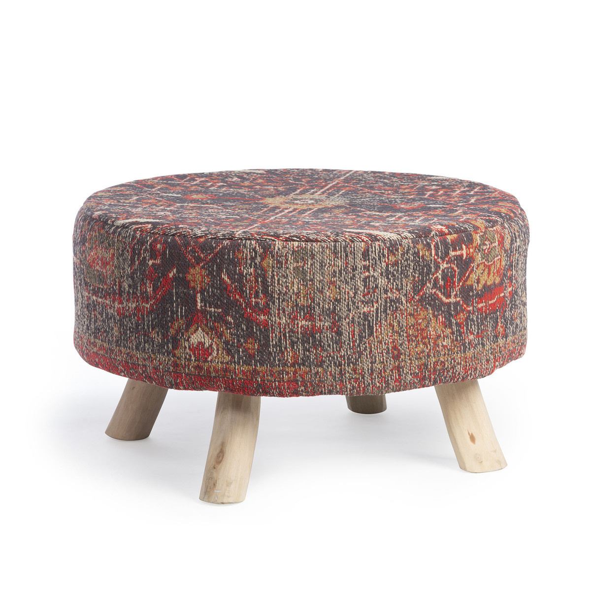 distressed print cotton chenille stool