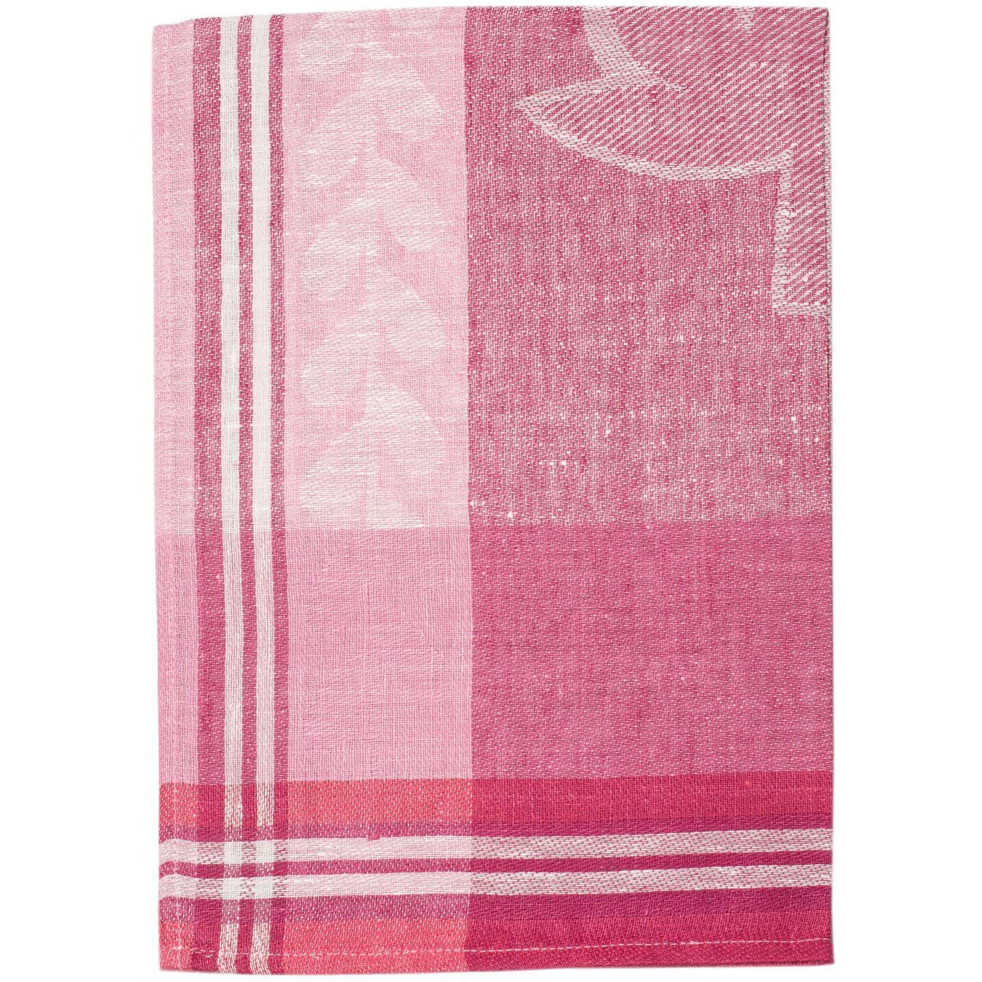 strawberry fields tea towel ruby red / pink / white