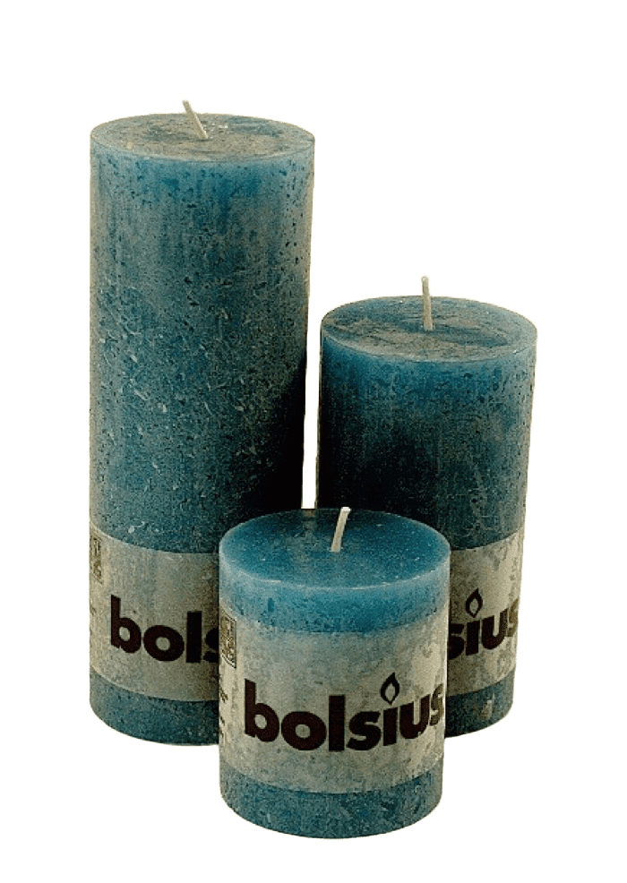 rustic candle - sea blue