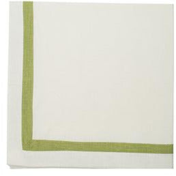 dina napkins (set of 4) 22''x22' / white with green border