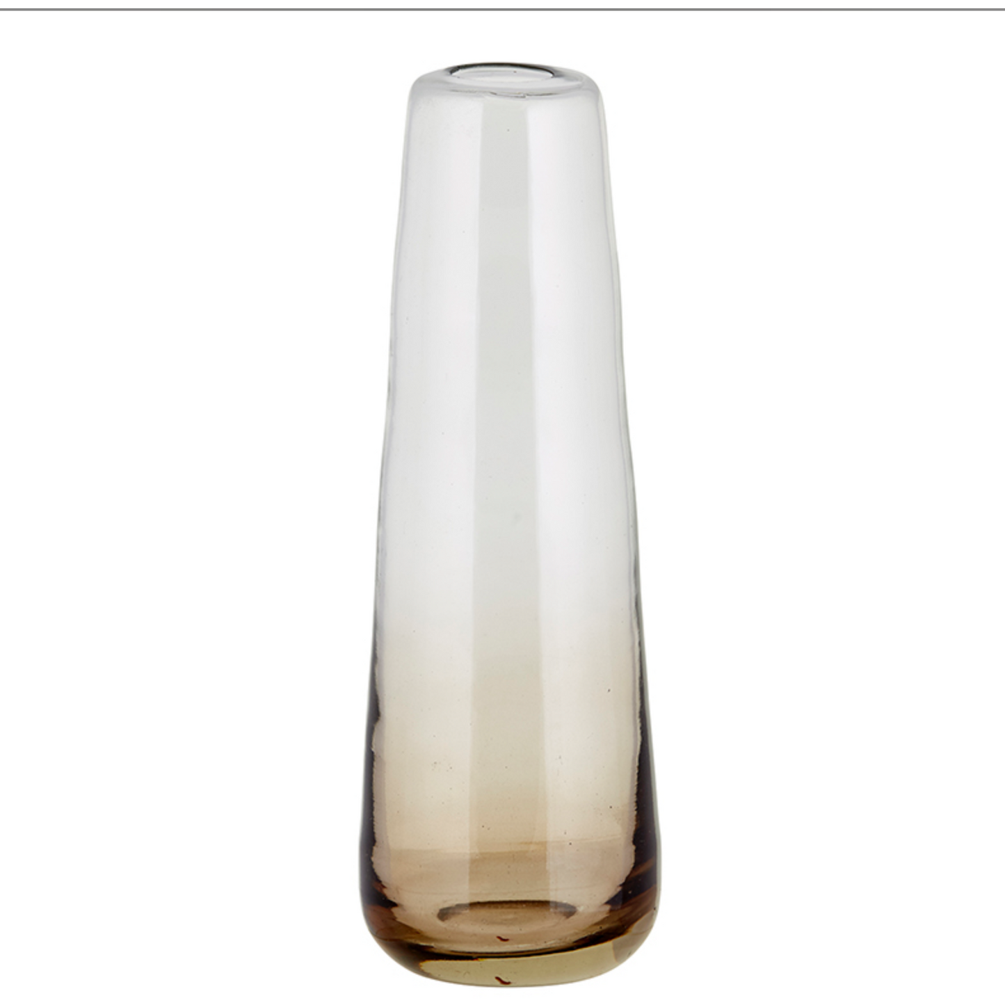 hand blown glass vase  - smoked brown