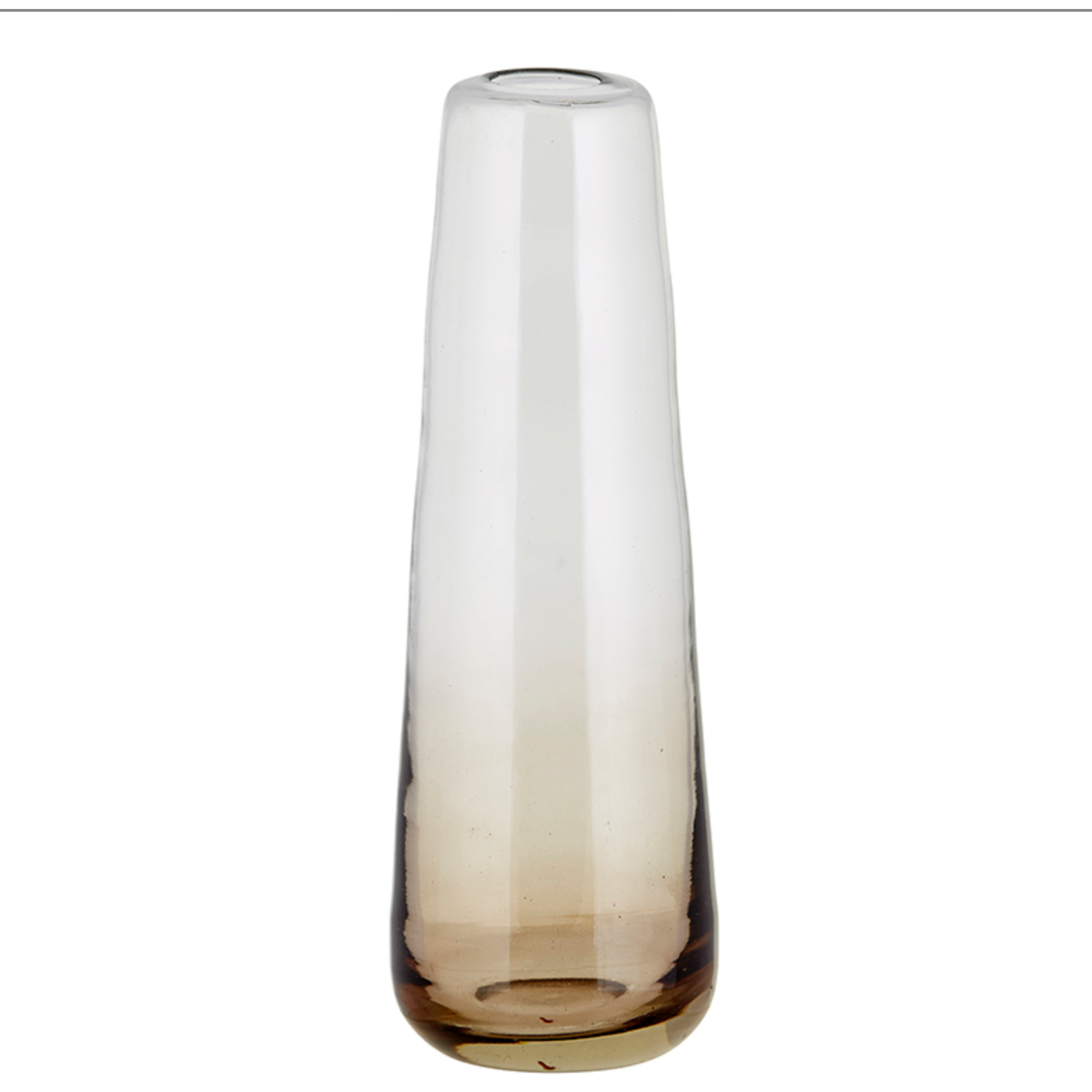 hand blown glass vase  - smoked brown