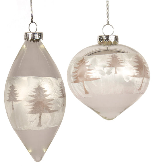 Metallic Silver Glass Ornaments