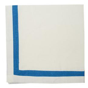 dina napkins (set of 4) 22''x22' / white with blue border