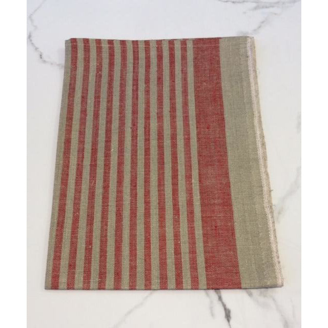 olivier tea towel natural / red stripes
